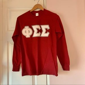 Phi Sigma Sigma stitched letters long sleeve small